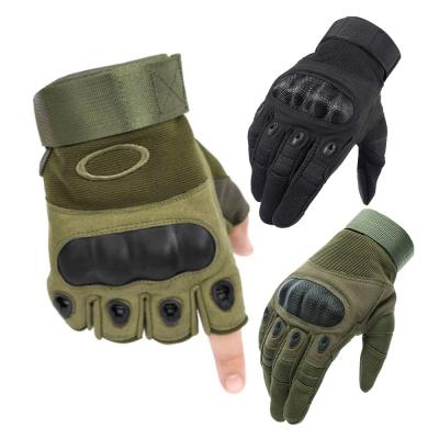 China Baiyuheng Winter Tactical Gloves Leather Hard Logo Sports Touch Screen Half Finger Gloves for sale