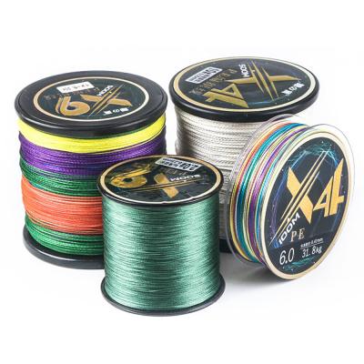 China Wholesale Sport PE 4X 4 Strand Braided Yarns Fluorocarbon Coated Monofilament Spool Fly Long Fishing Lines for sale