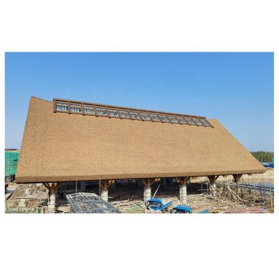 China Coastal natural looking artificial thatched roof tiles resort villa high quality synthetic wood roof house roof for sale