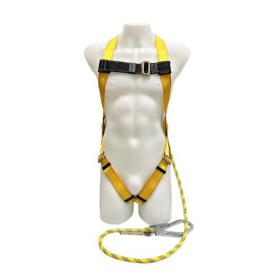 China CE High Strength Personal Work Protective Gear Full Waist Lanyard Safety Belt Harness Tree Climbing Body Harness With Rope for sale