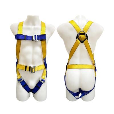 China PPE High Strength Industrial Protective Device Wholesale Metal Buckle Seat Belt Electrician Adjustable Body Lifting Construction Full Body Harness for sale