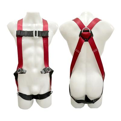 China Fall Protection High Strength Heavy Duty CE Rope Shock Absorber Lifting Safety Belt With 2 Buckles Industrial Electric Safety Full Body Harness for sale