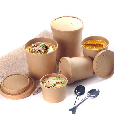 China Leak-fag Disposable Wholesale Clean Paper Cup With Lids PP Wrapping Paper For Salad And Soup for sale