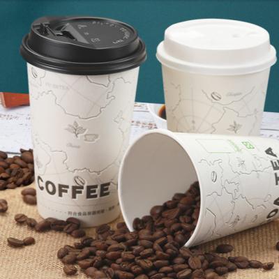 China Disposable Foam Disposable Paper Cup Thickened And Hot Cold Drink Packed Coffee Cup With Lid for sale