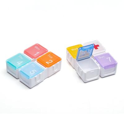 China Eco-friendly Weekly Pill Organizer 2020 High Quality Plastic Weekly Pill Box Tablet Case for sale