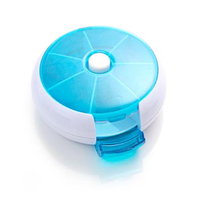 China Wholesale Eco-friendly Weekly Pill Organizer Round Form Weekly Pill Plastic Box Portable 7 Day Pill Box Pill Dispenser for sale