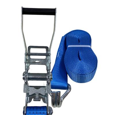 China Cargo Control 2.5T 10m Buckle Belt Ratchet Lifting Link Lashing Belt Ratchet Down Strap Ratchet Set for sale