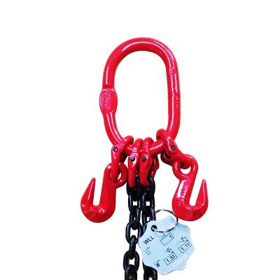 China Heavy Duty Multi Load Chain Steel Link Steel Plant Legs Steel Lifting Chain With Hook for sale