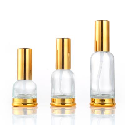 China Personal Care Size-Grade 30ml Serum Lotions Frosted Pump Bottle Essence Oil Dropper Bottle Hair Car Glass Oil With Sprayer Packaging for sale