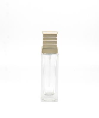 China Cosmetic Refillable Empty Pump Bottle Glass Container Latex Glass Cosmetic Bottle for sale