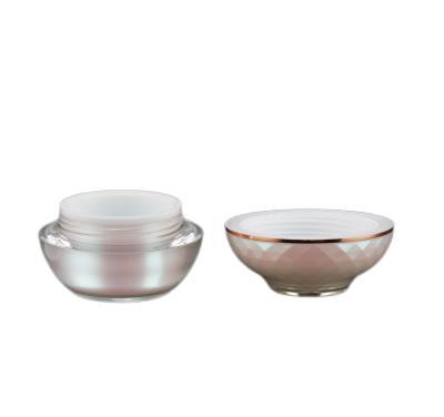 China Cosmetic Bowl Shaped Cream Bottle Under-Based Acrylic Cream Bottle Set Oval Bottle for sale