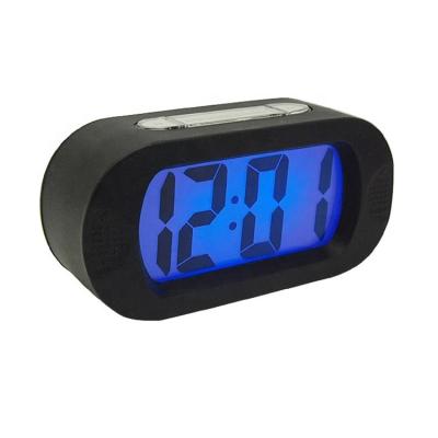 China Calendars Silicone Digital LCD Digital Table Safe Alarm Clock For Child Electronic Silicon Silicon Large Desk Decor Display Alarm Rubber Loud Clock for sale