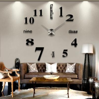 China High quality creative style 3D antique quartz rushed DIY mirror wall sticker clock despertador wall clock living room decoration large for sale