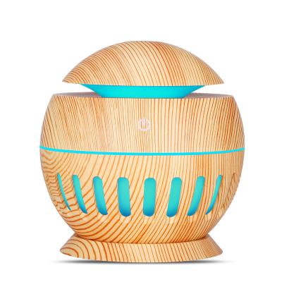 China 130ml USB Electric Car Air Humidifier Aroma Diffuser Essential Oil Mist Maker LED Ultrasonic Wooden Cool Light For Home for sale