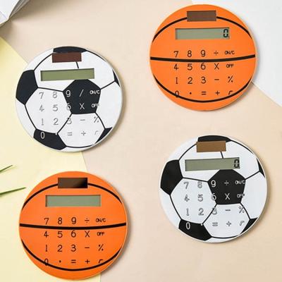 China Promotional Custom Logo General Purpose Portable Keychain Calculator 8 Digits Basketball Football Electronic Slim Calculator for Students School for sale