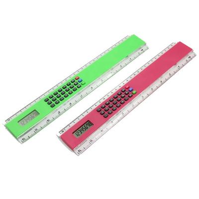 China New Gift 12inch Calculator 30cm Scale Ruler Protractor 8 Digits Office Ruler Multifunction Calculator Compact School Promotion Student Use for sale