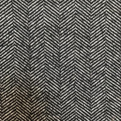 China 600g Wool Organic Black And White Cotton Viscous Herringbone Knitting Fabric for sale