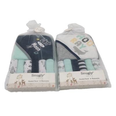 China China Professional Manufacturer QUICK DRY Baby Hooded Towel and Baby Washcloth Set for sale