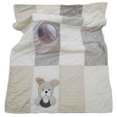 China PORTABLE High Quality Super Soft Double Layer Blanket With Teether Activity Mink Baby Blanket For Winter for sale