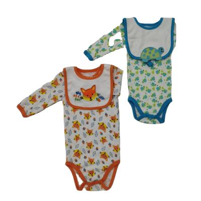 China Wearable Baby Clothes Animal Printed Baby Jumpsuit 2 Pcs Baby Clothes for sale