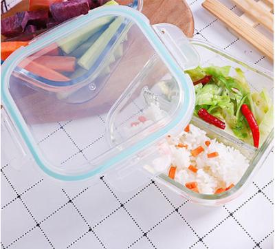 China Heat Resistant BPA Free Keep Cool Food Meal Prep Bowl Glass Food Storage Container Set With Airtight Lid for sale