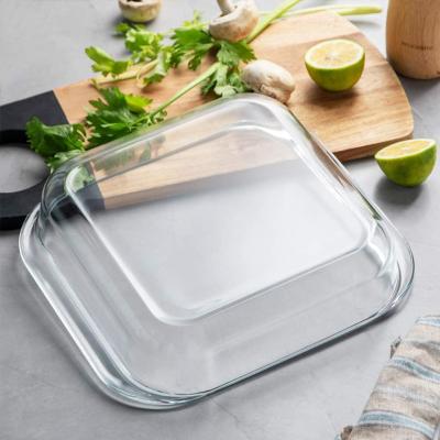 China Large Square Rotisserie Viable Pan For Baking And Cooking - Oven and Dishwasher Safe Cookware 1.5 Quart Oven Pan Casserole for sale