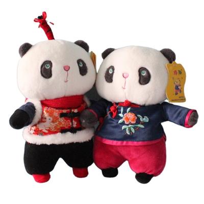 China Wholesale Plush Stuffed Lovers Panda Stuffed Toy Dressing Panda Dolls Can Be Customized Dolls for sale