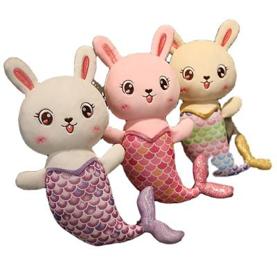 China Plush Mermaid Rabbit Rag Doll Plush Toy Rabbit Doll Girl Gift for sale