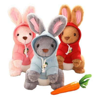 China Cute Plush Clothing Rabbit Plush Stuffed Toy Doll Kids Girl Gift Pillow for sale