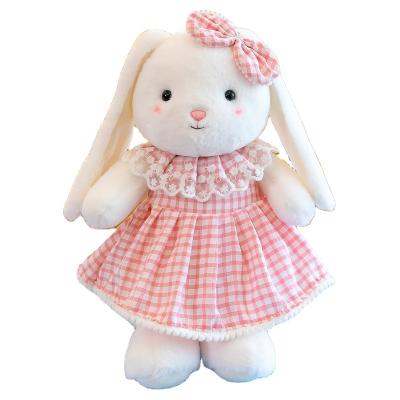 China Soft Big-eared Rabbit Plush Rabbit Stuffed Plush Toys Baby Sleeping Animal Warm Toys for sale