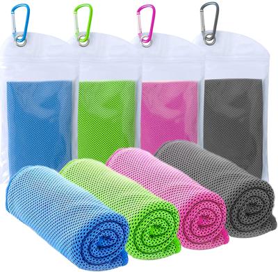 China Sustainable Wholesale Bulk Microfiber Sports Instant Ice Neck Cooling Towel With Plastic Bag For All Activities for sale