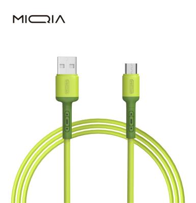 China Data Transmission 2.4A Colorful Liquid Silicone Mobile Phone Fast Charging Micro USB Cable for sale