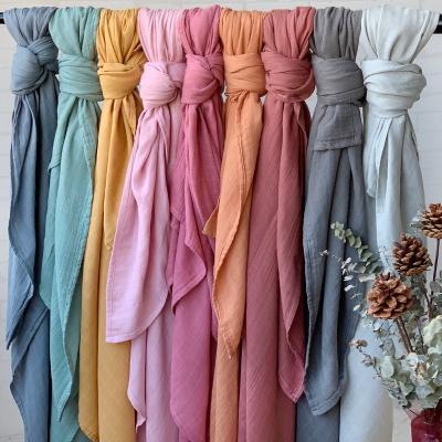 China China Manufacturer Custom Wholesale Cheap 100% Cotton Solid Color Anti-Static Muslin Wrap Personalized Baby Blanket for sale