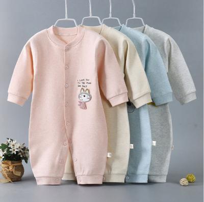 China Wholesale 100% Cotton Newborn Baby Clothes Long Sleeves 100% Cotton Boy Girl Romper Jumpsuits Onesie for sale