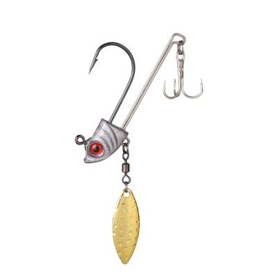 China Lure Lead Hook 7G 10G 17G Willow Leaf Sequin Bionic Hook Soft Lead Fish Spiny Type Hooks for sale