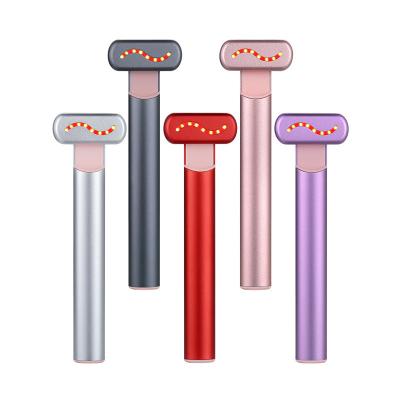 China Skin Tightening Facial Massager Beauty Personal care Advanced 4-in-1 LED Light Therapy Face EMS Facial Eye Beauty Massager Red Light Skincare Wand for sale