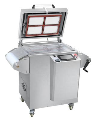 China Food Modified Atmosphere Packing CARD Tray Sealing Machine With Gas Flushing for sale