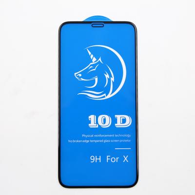 China Mobile Phone 2 Pack 10D Phone Film Tempered Glass Screen Protector Glass Protector For iPhone x/xs for sale