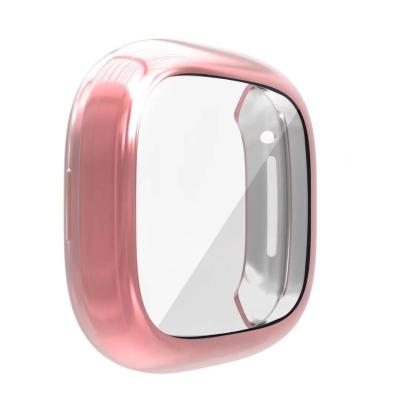 China Hot Selling Smart Watch For Fitbit Versa 3 Transparent Clear Colorful Protective Full Cover TPU Case Cover for sale