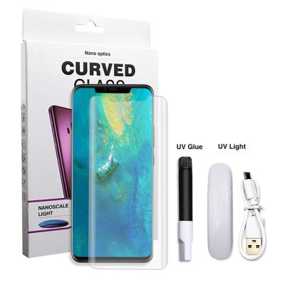 China 3D Full Adhesive Mobile Phone Cover For HUAWEI Mate 20 Pro UV Glue Tempered Glass Screen Protector for sale