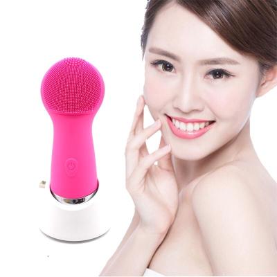 China Wholesale Price Inface Exfoliators Scrub Pore Rotation Face Remover Beauty Silicon Manual Handle Facial Skin Cleansing Brush for sale