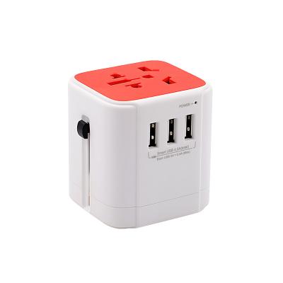 China Portable Foldable Wall Plug Socket Universal Safty Travel Adapter with 3USB Charger for sale