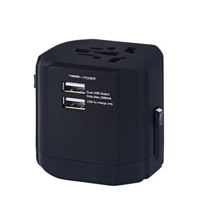 China Safty Gift World Travel Adapter US EU R-U 3pin USB Plug Electronic International Multi Charger Power Universal Travel Adapter for sale