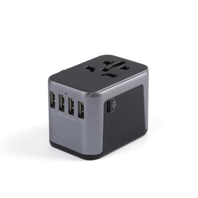 China 4 Residential / General Purpose USB A & 1 TYPE C All In One Universal USB Outlet AU/US/UK/EU Plug World Travel Charging Adapter for sale