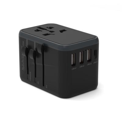 China Newest residential USB A & 2 C / multi-purpose worldplug THREE TYPE (total 60W) all in one USB outlet AU/US/UK/EU charging plug adapter for sale