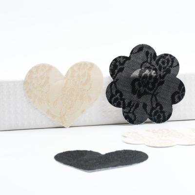 China Sexy Invisible Nipple Cover Lace Up / Factory Price Wholesale Custom Disposable Lace Satin / Nonwoven Fabric for sale