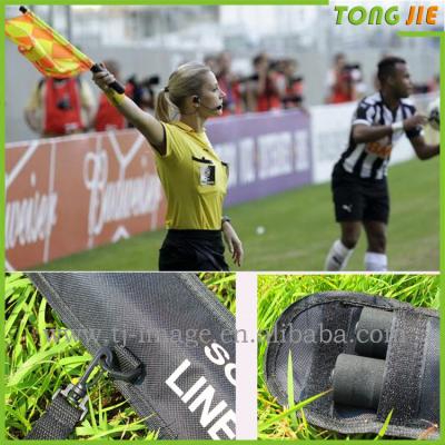 China Football Soccer Gaelic Hockey Gaelic Linesman Flags Hand Signal Referee Flag Kits Competition Hanging Flag With Case for sale