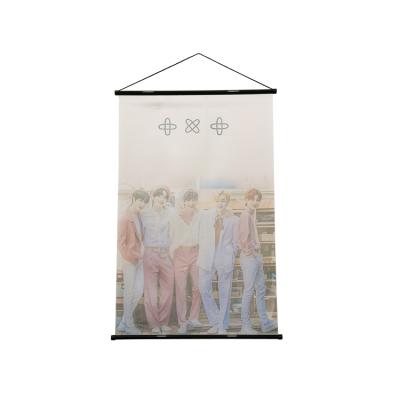 China Eco - Friendly Custom Banner Wall Hanging Roll Polyester With Plastic Poles For Decoration Or Advertising for sale