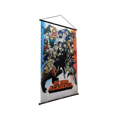 China Eco - Friendly Indoor Decoration Poster Wall Hanging Roll Polyester With Plastic Pole For Or Advertising for sale