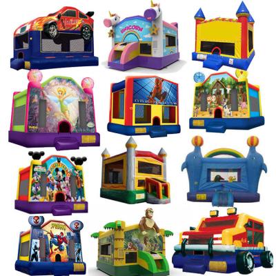 China Eco-friendly Inflatable Jumper Jump Bouncy Big Kids Air Bounce House With Hooks In Front for sale